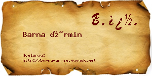 Barna Ármin névjegykártya